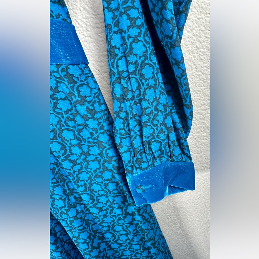 Boden Teal Floral Midi Dress - Picture 11 of 12